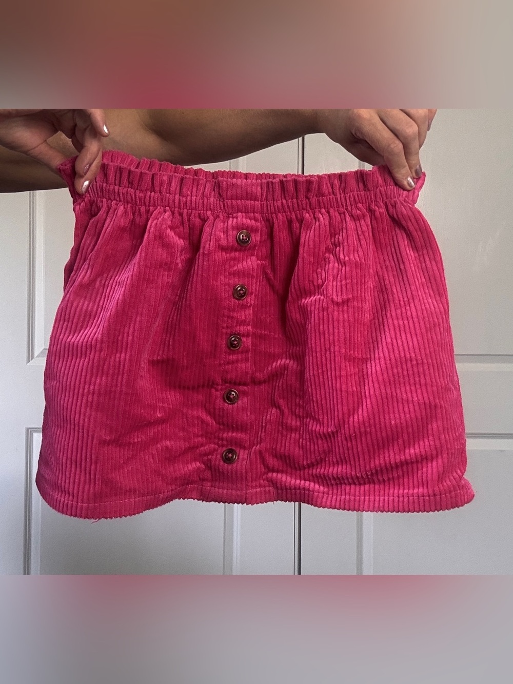 Isaac Mizrahi Girls Pink Corduroy Mini Skirt 7/8